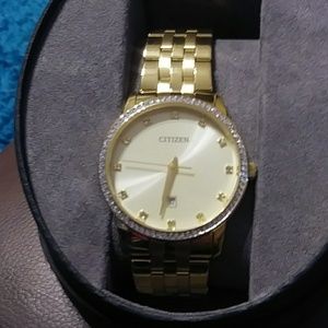 Citizen Accessories - Citizen Men's Goldtone Swarovski Crystal Watch Citizen Accessories - Citizen Men's Goldtone Swarovski Crystal Watch